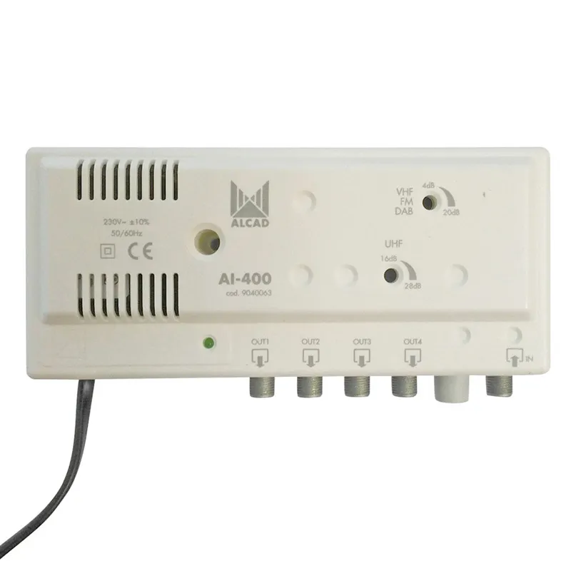 Купить Усилитель Alcad Al-400 1вх. 4вых. (4x102 dBmkV) ДМВ-МВ